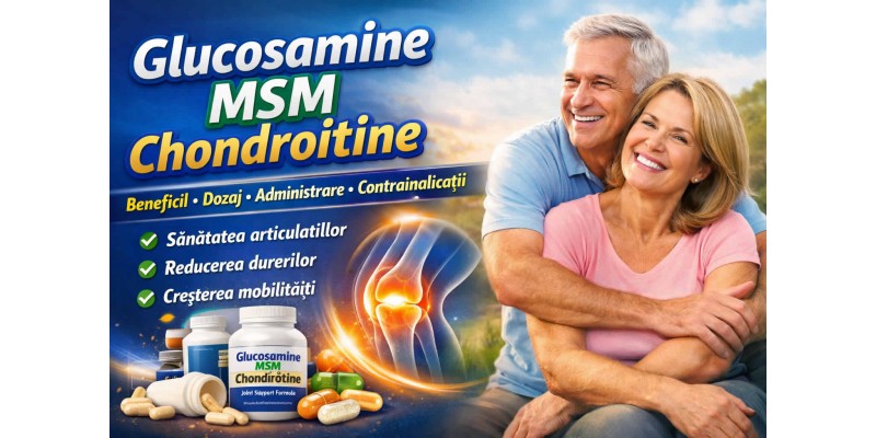 Glucosamine MSM Chondroitine pentru articulații, mobilitate, genunchi și confort articular