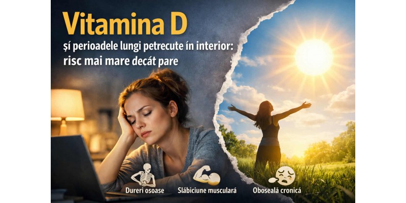 Vitamina D și perioadele lungi petrecute în interior – risc mai mare de deficit, oboseală și slăbiciune musculară