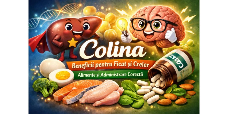Colina: beneficii, rol în ficat si creier, simptome de deficit, alimente bogate si administrare corectă