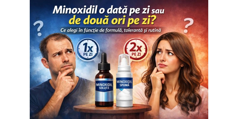 Minoxidil o dată pe zi sau de două ori pe zi pentru căderea părului și regenerarea scalpului