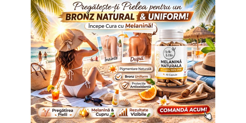 Bronz Natural Mai Rapid? Pastile cu Melanină + Cupru 90 Capsule Belle&Bio