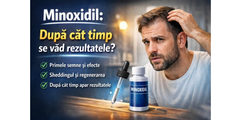 Minoxidil după cât timp se văd rezultatele - primele semne, shedding și regenerarea părului