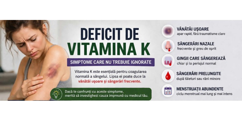 Deficit de vitamina K simptome vânătăi ușoare și sângerări frecvente