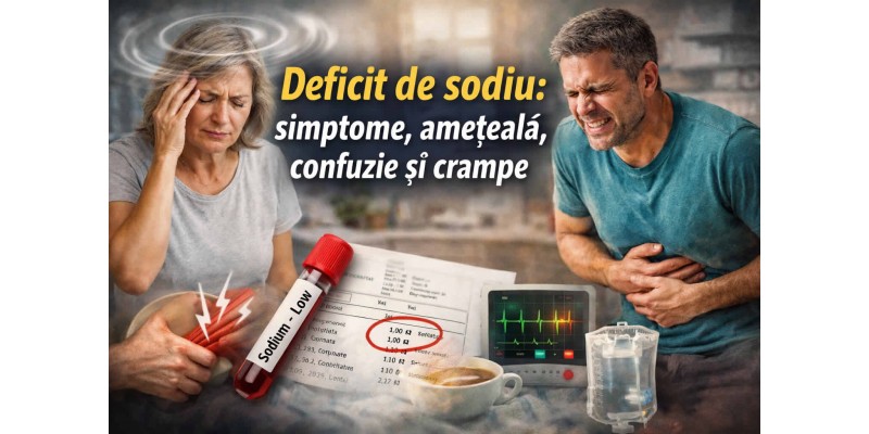 Deficit de sodiu simptome precum amețeală, confuzie și crampe musculare