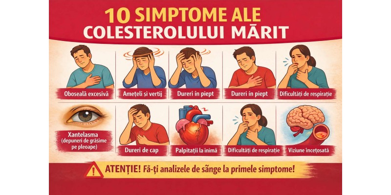 10 simptome ale colesterolului marit infografic simptome LDL colesterol