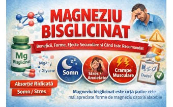 Magneziu bisglicinat beneficii pentru somn stres crampe musculare absorbție ridicată