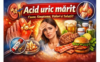 Acid uric mărit – cauze, simptome, valori și soluții